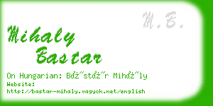 mihaly bastar business card